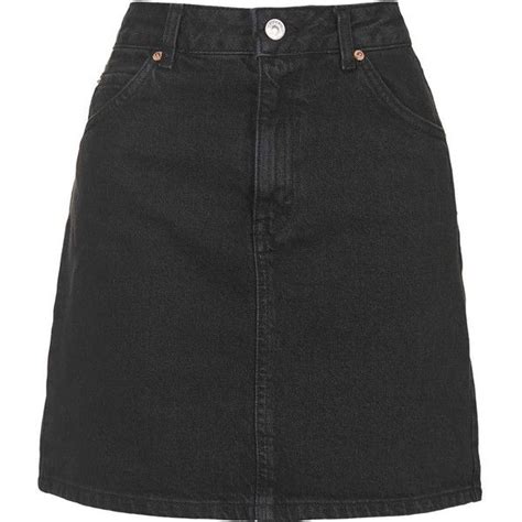 Topshop Petite Moto High Waist Denim Skirt Denim Skirts Knee Length