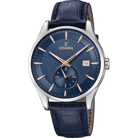 RELOJ FESTINA RETRO F20277 2 AZUL CORREA DE PIEL HOMBRE