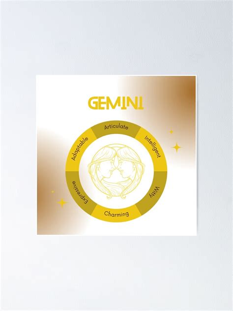 Gemini Zodiac Sign T Shirt And Accessories Poster For Sale By