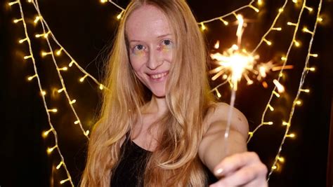 Premium Photo Lesbian With Rainbow Festive Makeup Celebrates