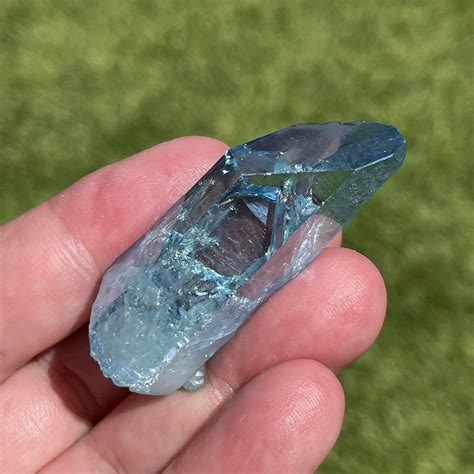 Aqua Aura Quartz Crystal For Connection The Rock Crystal Shop