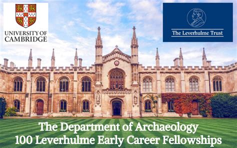 100 Leverhulme Early Career Fellowships At The Department Of