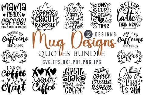 Coffee Mug Design Svg Bundle Graphic By Dapiyupi · Creative Fabrica