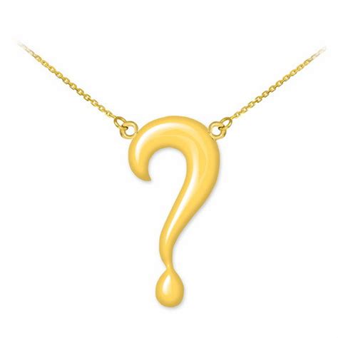 14K Polished Gold Question Mark Necklace