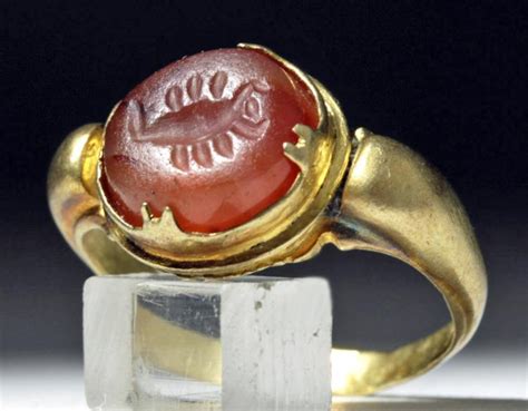 Sold Price Roman 18k Gold Ring W Carnelian Intaglio Scorpion