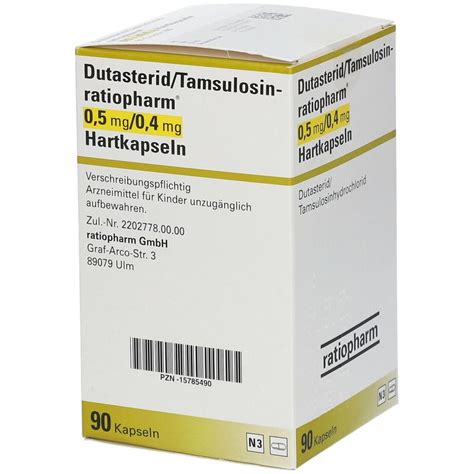 Dutasterid Tamsulosin Ratiopharm 0 5 Mg 0 4 Mg 90 St Mit Dem E Rezept