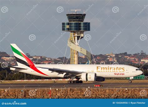 Emirates Cargo Boeing Cargo Aircraft On The Tarmac After Landing At