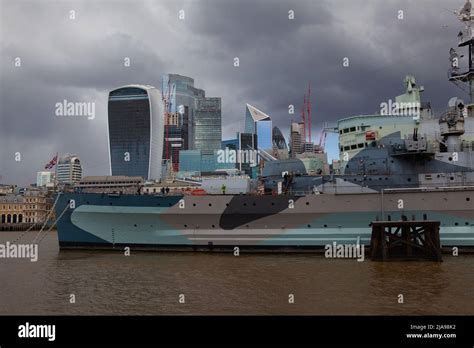 London Great Britain April 12022 Hms Belfast Was Built For The Royal