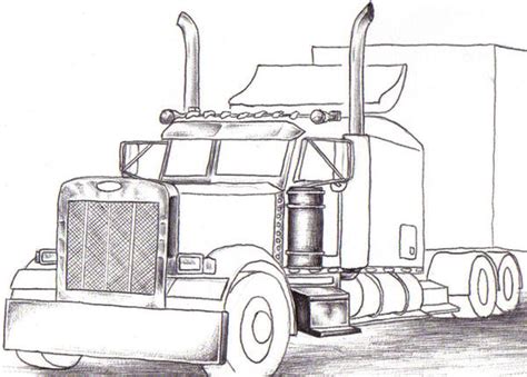 Peterbilt Truck Coloring Pages Sketch Coloring Page