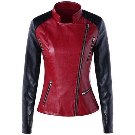 Stylish Color Block Faux Leather Jacket