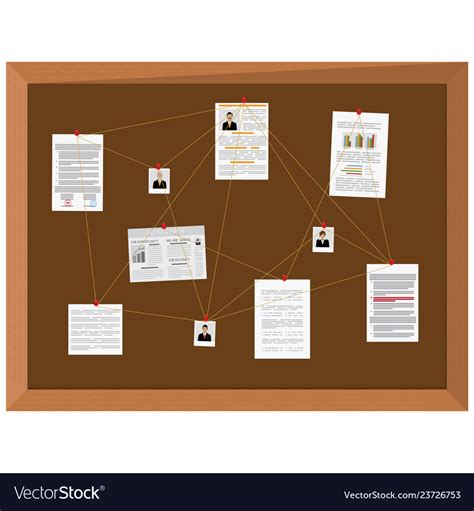 Investigation board crime investigation concept Vector Image