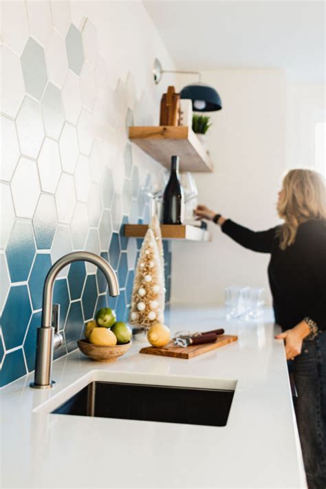 Ombre Hexagon Backsplash Hexagon Backsplash Backsplash Fireclay Tile