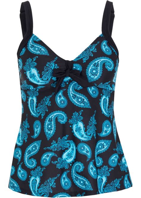 Modisches Tankini Oberteil Mit Tollem Druck Schwarz Bonprix