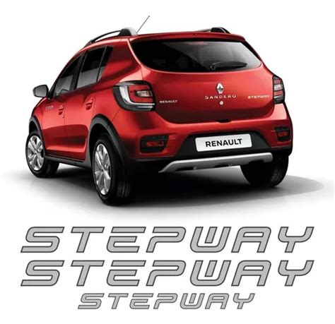 Kit Emblemas Adesivos Sandero Stepway Cinza Parcelamento