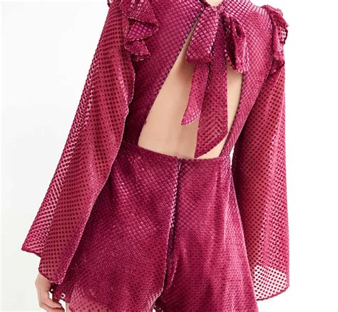 Keepsake Odyssey Ruffle Tie Back Romper Urban Outfitters