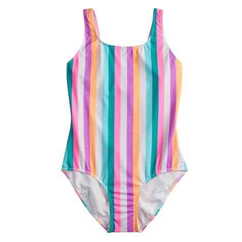 Girls Plus Size So® Striped One Piece Swimsuit Striped One Piece One