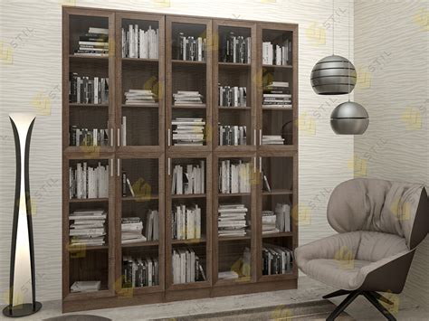 Закрытый стеллаж для книг Стиль Архив 7 от фабрики Стиль