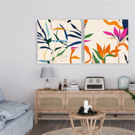 Quadro Canvas Composição Duplo Strelitzia 50x50 No Chassi No Elo7