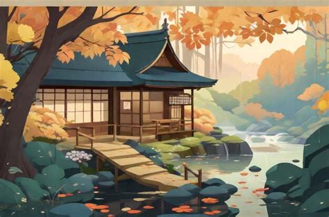 Premium AI Image JAPANESE HOT SPRING ONSEN VECTOR ILLUSTRATION