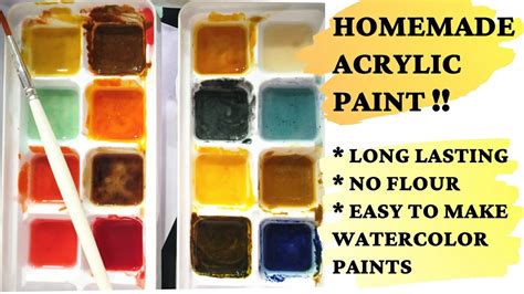 How To Make Acrylic Paint And Water Colour At Home Diy Homemade Long Lasting Paint Youtube