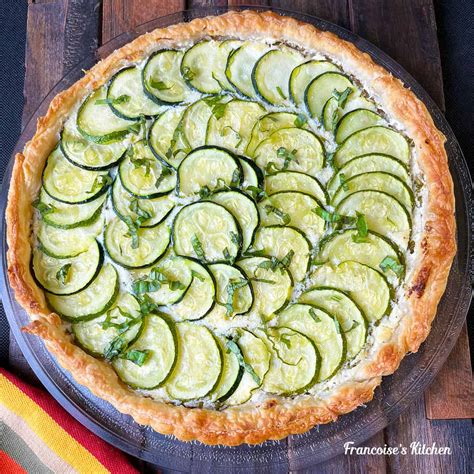 Zucchini Ricotta And Goat Cheese Tart Francoise S Kitchen