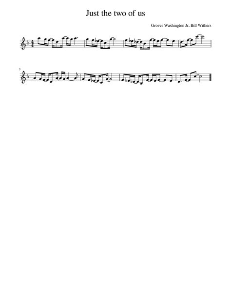 Just The Two Of Us Sheet Music For Saxophone Alto Solo