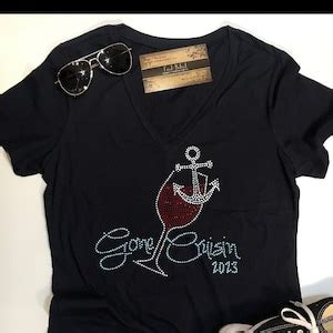 Girls Gone Cruisin Wine Glass Custom Bling Rhinestone Shirt Shipfaced