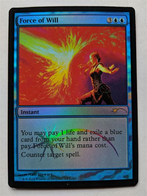 Foil Force Of Will Judge Promo Proxy Magic The Gathering Mtg Card