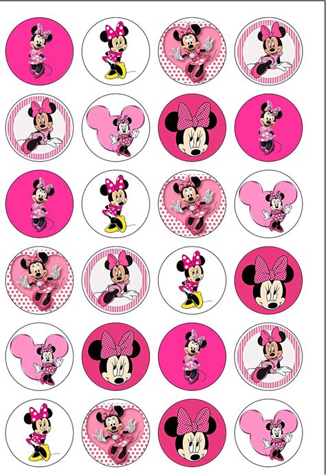 Minnie Mouse Stickers Minnie Mouse Cupcake Toppers Minnie Mouse Theme