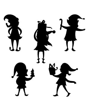 Simple Christmas Elf Silhouette Clip Art