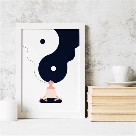 Yin Yang Wall Art Yin And Yang Yin Yang Printable Yoga Wall Decor