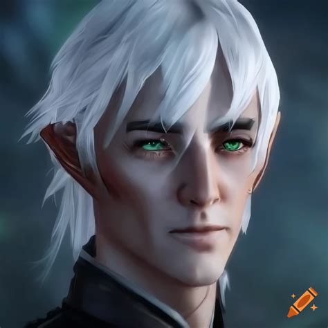 Detailed Portrayal Of Young Fenris From Dragon Age 2 With Green Eyes On