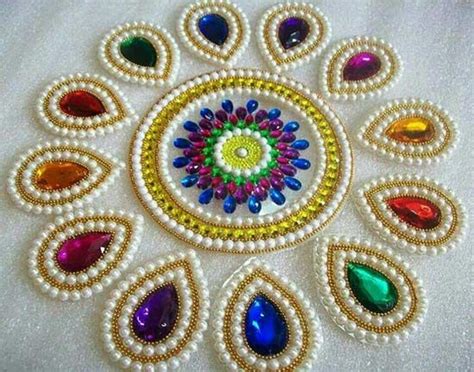 27 Best Kundan Rangoli Designs For Your Inspiration Acrylic Rangoli