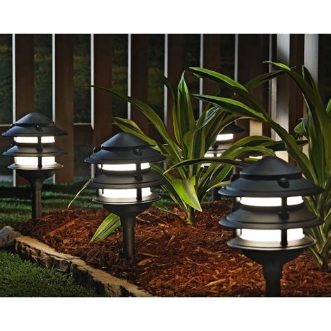 Portfolio 120 Lumen 12 Watt Black Low Voltage Plug In Outdoor Path Light Kit 2800 K At