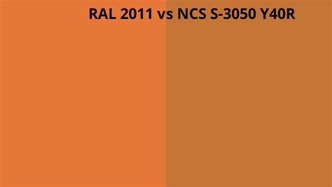 Ral 2011 Vs Ncs S 3050 Y40r Ral Colour Chart Uk