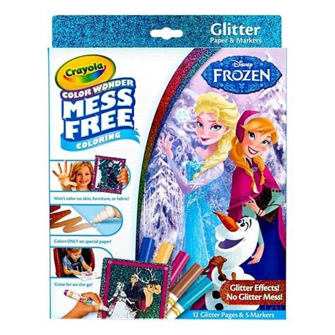 Glam it up with Frozen! Color Wonder Glitter Paper offers all the fun of glitter without the ...