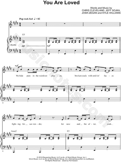 Stars Go Dim You Are Loved Sheet Music In E Major Transposable