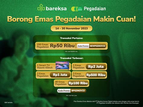 Selamat Ini Pemenang Promo Bareksa Emas Pegadaian November