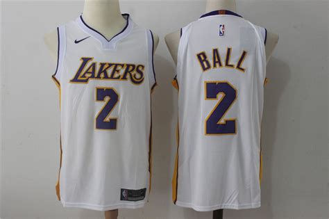 Mens Los Angeles Lakers 2 Lonzo Ball New White 2017 2018 Nike