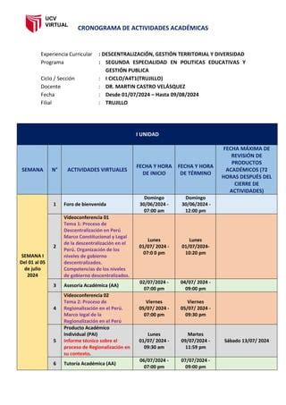 CRONOGRAMA DE ACTIVIDADES 2024 DGTD A4 Pdf Descarga Gratuita