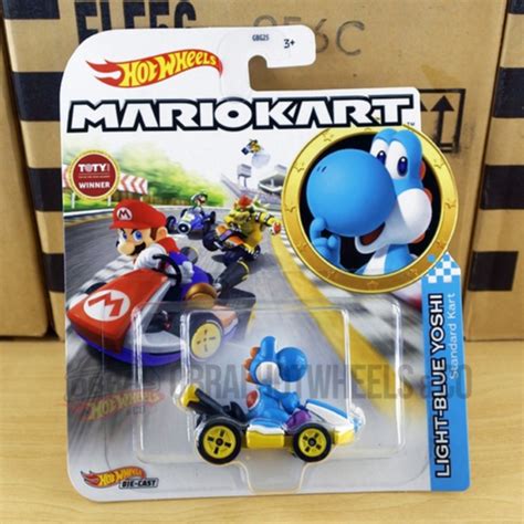 Hot Wheels Mario Kart Light Blue Yoshi Wrinkle Card Necuk Shopee Singapore