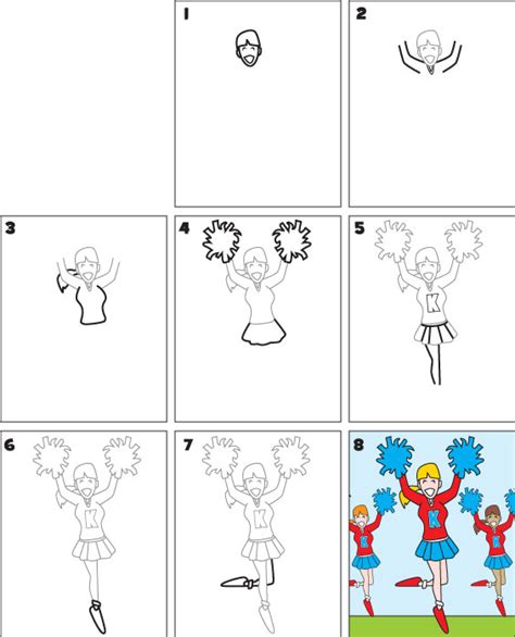 How To Draw A Cheerleader Kid Scoop