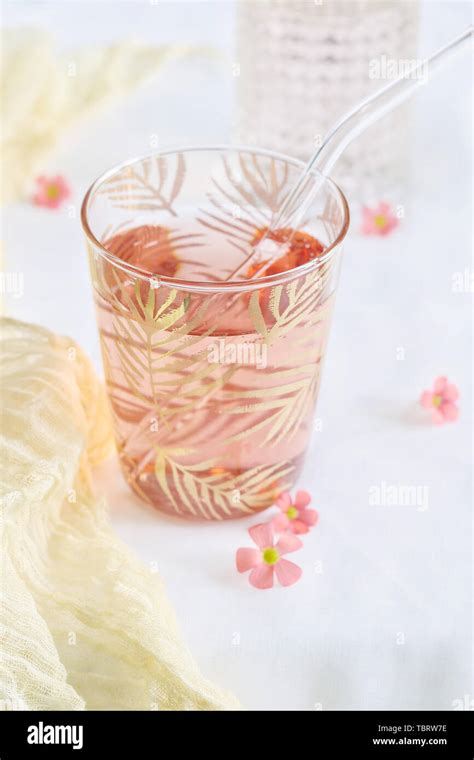 Lemon Pomegranate Juice Soda Stock Photo Alamy