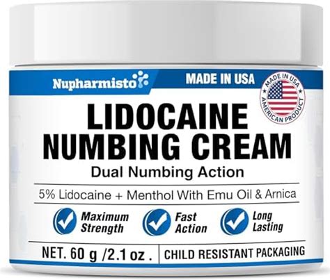 Amazon Nupharmisto Lidocaine Numbing Cream Maximum Strength Long