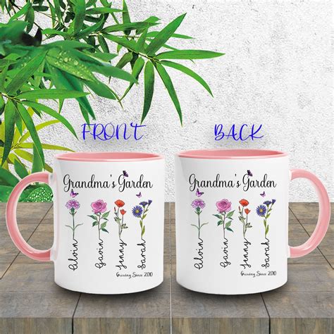 Custom Birth Month Birth Flower Mug Personalized Moms Garden Mug