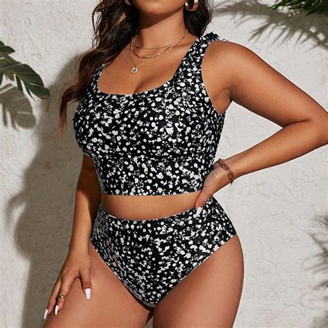 HHH 2025 New Floral Plus Size Split Swimsuit Female Fat Sister Beach Bikini Hot Spring Swimsuit