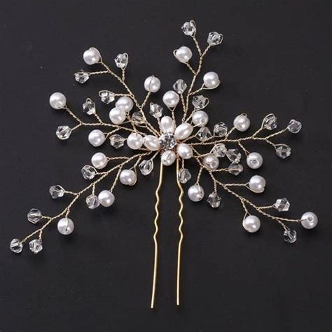 Sex Kvistar H Rn L Med Glasstenar Och Plastp Rlor Damer S T P Rla H Rn Lar Med Strass Guldig