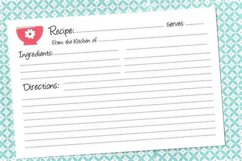 Excel Templates Excel Recipe Card