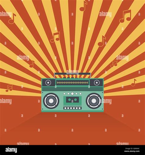 Boombox Retro Vintage Style Vector Illustration Stock Vector Image