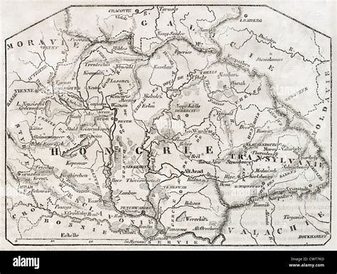 Mapa antiguo de Hungría Fotografía de stock Alamy